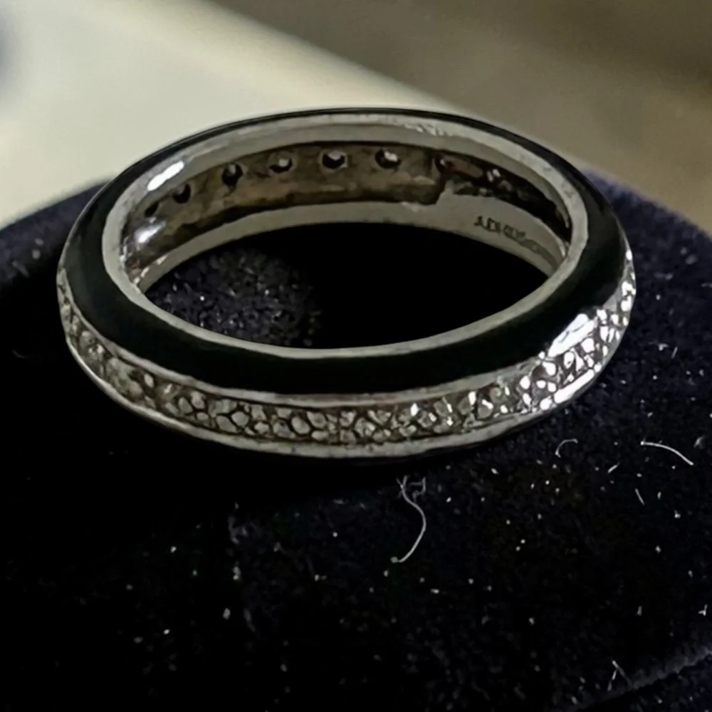 Victoria Wieck Sterling Silver Absolute CZ  Enamel Band Ring 6
